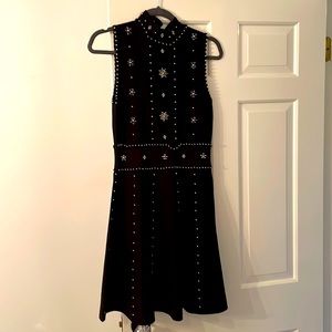 Black with studs and crystals cocktail dress